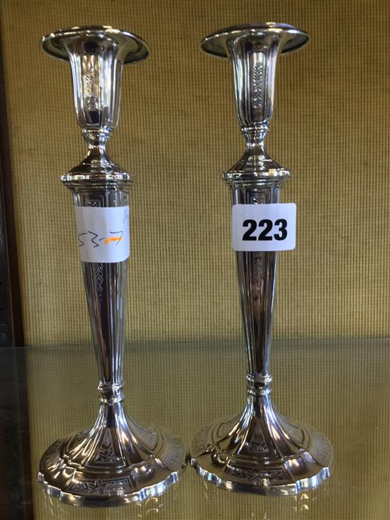 Pair of sterling silver candlesticks